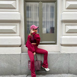 Lux Flare Pants - Burgundy