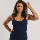 Lux Built-In Tank Top - Navy