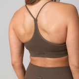 V Neck Sports Bra - Teak