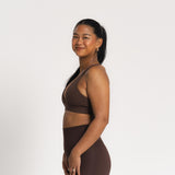 Lux Crossover Sports Bra - Espresso