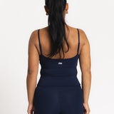 Lux Built-In Strappy Tank Top - Navy