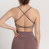 Sweat Strappy Back Bra - Black Plum
