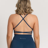 Sweat Strappy Back Bra - Midnight Blue