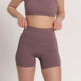 Sweat Biker Shorts - Black Plum