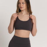 Sweat Strappy Back Bra - Coffee Bean