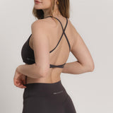 Sweat Strappy Back Bra - Coffee Bean