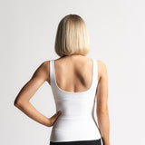Lux Built-In Square Tank Top - Blanc