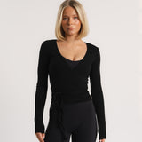 Soft Wrap Top - Charcoal