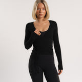 Soft Wrap Top - Charcoal