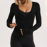 Soft Wrap Top - Charcoal