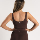 Lux Built-In Tank Top - Espresso