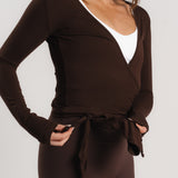 Soft Wrap Top - Brown