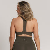 Lux Crossover Sports Bra - Olive