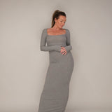 Ribbed long sleeve dress - Cloudy