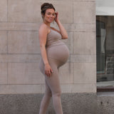 Lux Maternity Leggings - Oatmilk