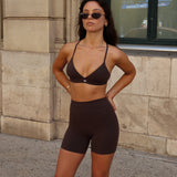 Flow Biker Shorts - Dark Cacao