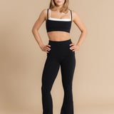 Flow Fold Over Flare Pants - Charcoal