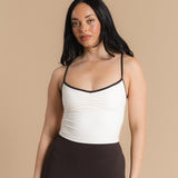 Flow Scrunch Tank Top - Ivory/Dark Cacao