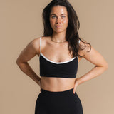 Flow Scrunch Sports Bra - Charcoal/Blanc