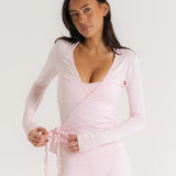 Soft Wrap Top - Baby Pink
