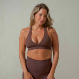 Lux Crossover Sports Bra - Espresso