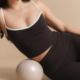 Flow Scrunch Tank Top - Dark Cacao/Ivory