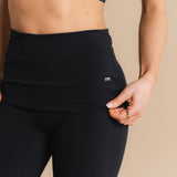 Flow Fold Over Flare Pants - Charcoal