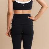 Flow Fold Over Flare Pants - Charcoal