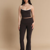 Flow Fold Over Flare Pants - Dark Cacao