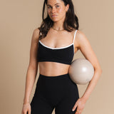 Flow Scrunch Sports Bra - Charcoal/Blanc