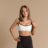 Flow Scrunch Sports Bra - Ivory/Dark Cacao