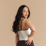 Flow Scrunch Tank Top - Ivory/Dark Cacao