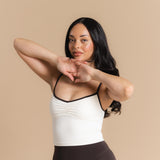 Flow Scrunch Tank Top - Ivory/Dark Cacao