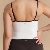 Flow Scrunch Tank Top - Ivory/Dark Cacao