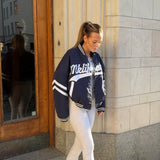 90s MLB Varsity Jacket - Navy