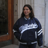 90s MLB Varsity Jacket - Navy