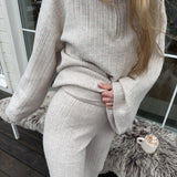 Ribbed Knit Pants - Sand