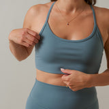 Sweat Strappy Back Bra - Sea Pine