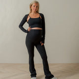 Lux Maternity Flare - Charcoal