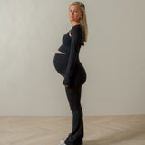 Lux Maternity Flare - Charcoal