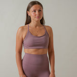 Sweat Strappy Back Bra - Black Plum