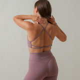 Sweat Strappy Back Bra - Black Plum