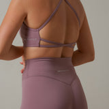 Sweat Strappy Back Bra - Black Plum