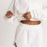 Cropped Pace Pullover - Blanc