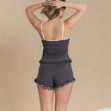 Pyjamas Frill Tank - Grey