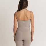 Lux Built-In Strappy Tank Top - Charcoal