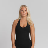 Shape Halter Neck Tank - Black