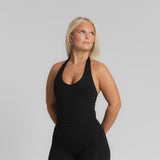 Shape Halter Neck Tank - Black