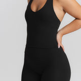 Shape Halter Neck Tank - Black