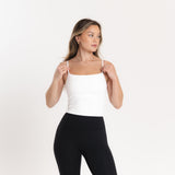 Lux Built-In Strappy Tank Top - Blanc